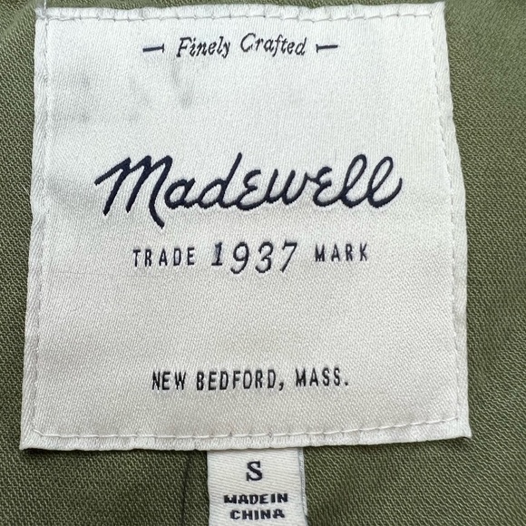 MADEWELL Army Olive Green Zip Up Military Fleet Utility Jacket - Size Small - Picture 11 of 13